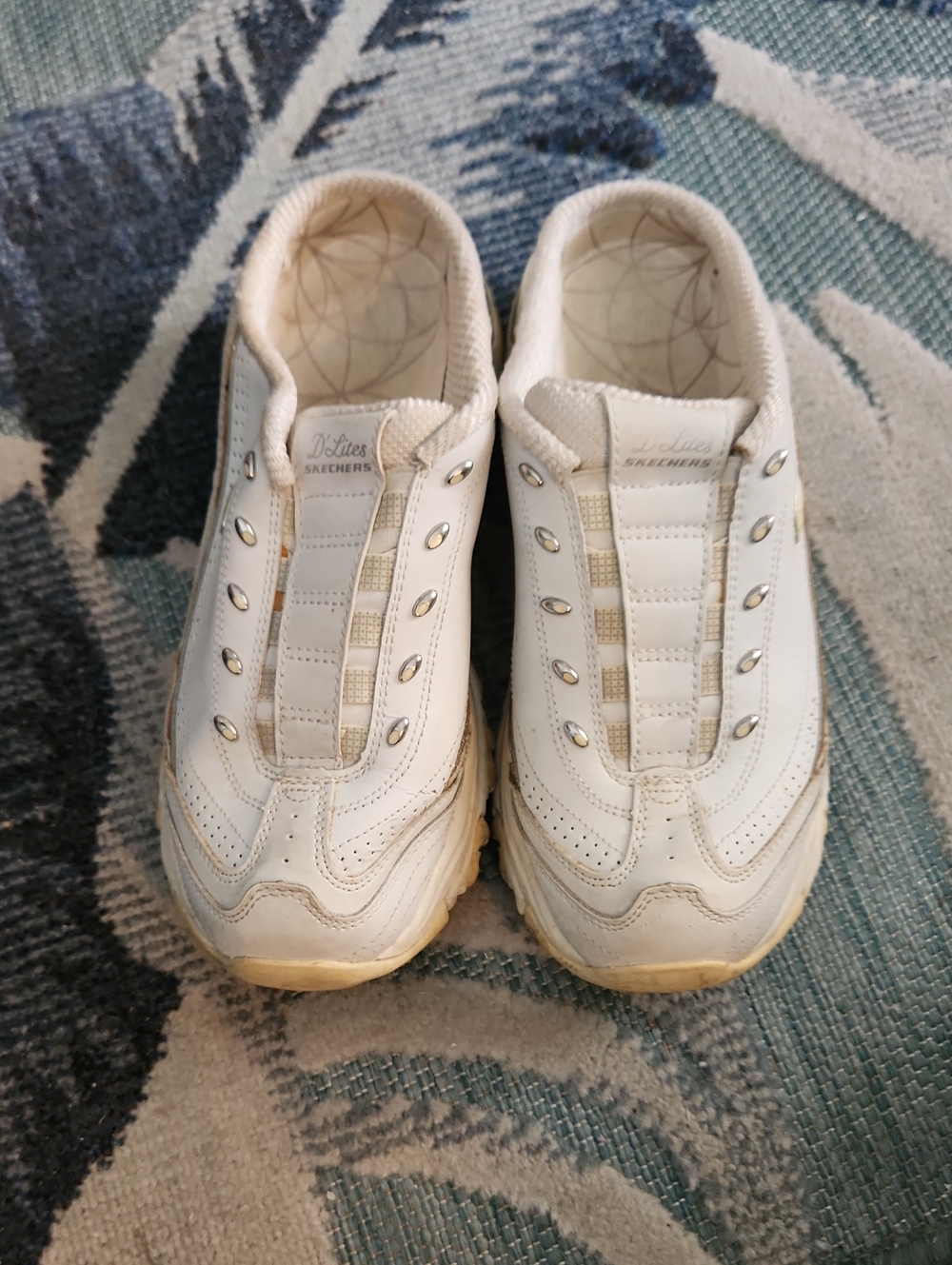 Skechers Kids White Slip-On Sneakers with Light Beige Accents